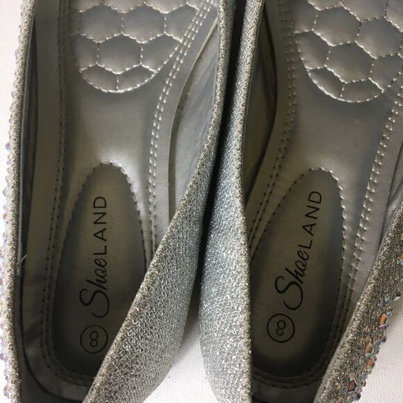 Shoe Land silver sparkly flats size - Picture 4 of 7